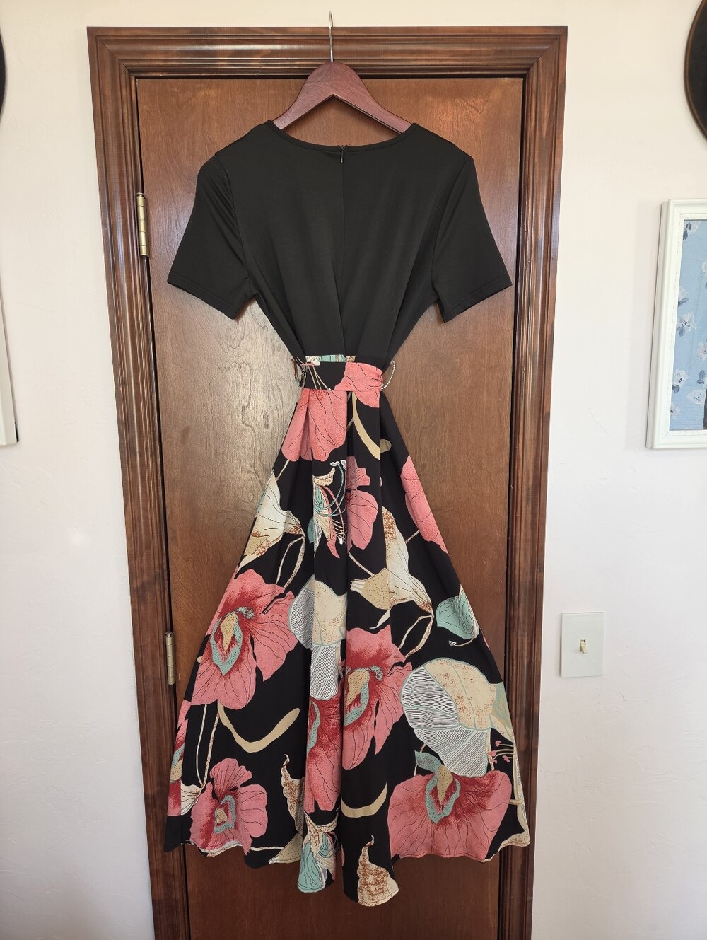 Black And Floral Dress - Picture 2 of 3